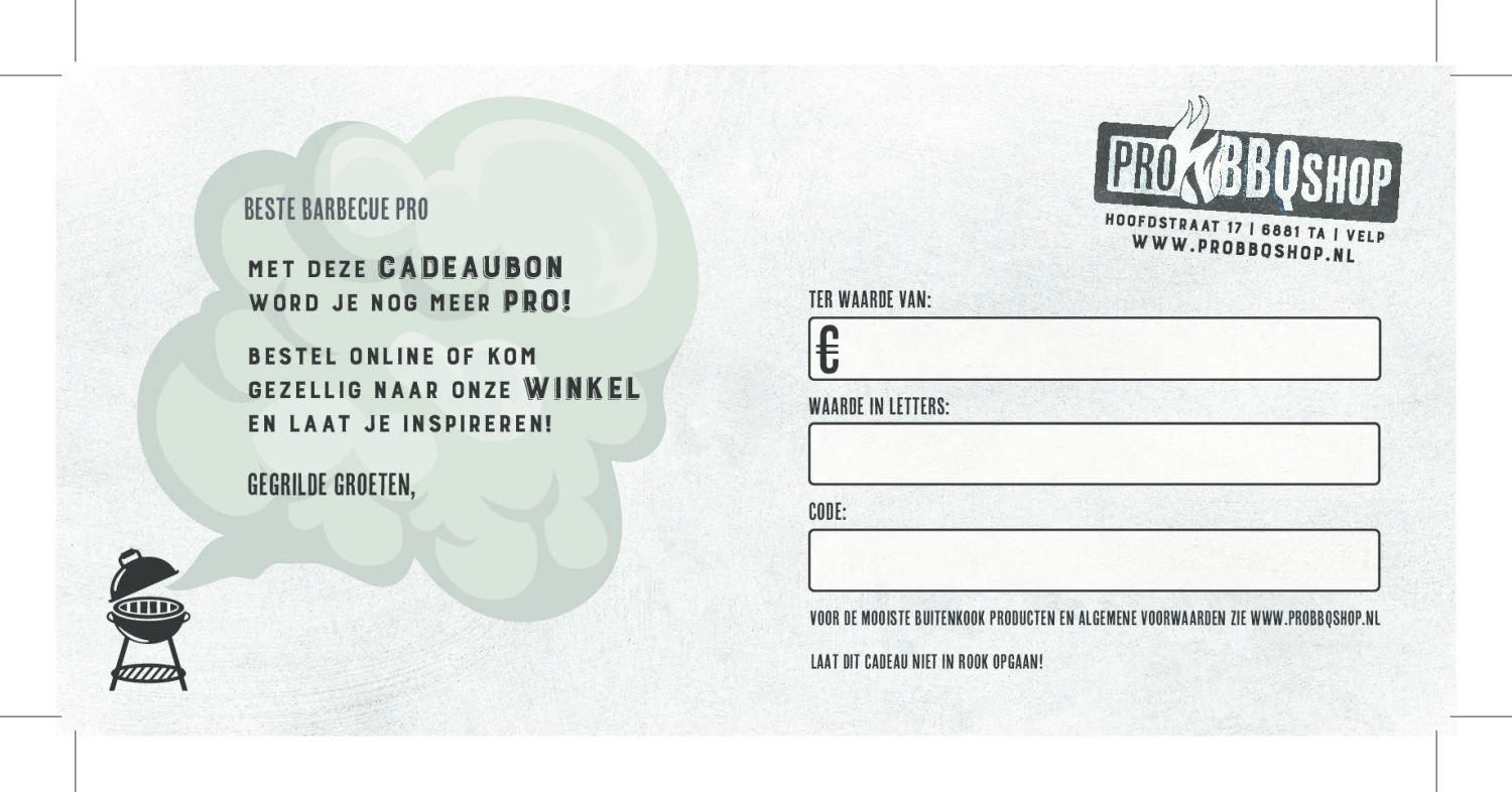 Cadeau Bon ProBBQshop 4 Cadeau Bon ProBBQshop - Afbeelding 2