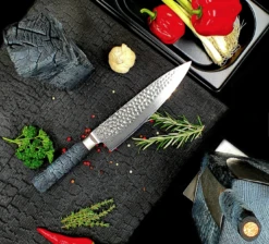 Cuttworxs Flamewood Koksmes Damaststaal VG10 -Kamado Verkoopwinkel cuttworxs flamewood koksmes damaststaal vg10 2