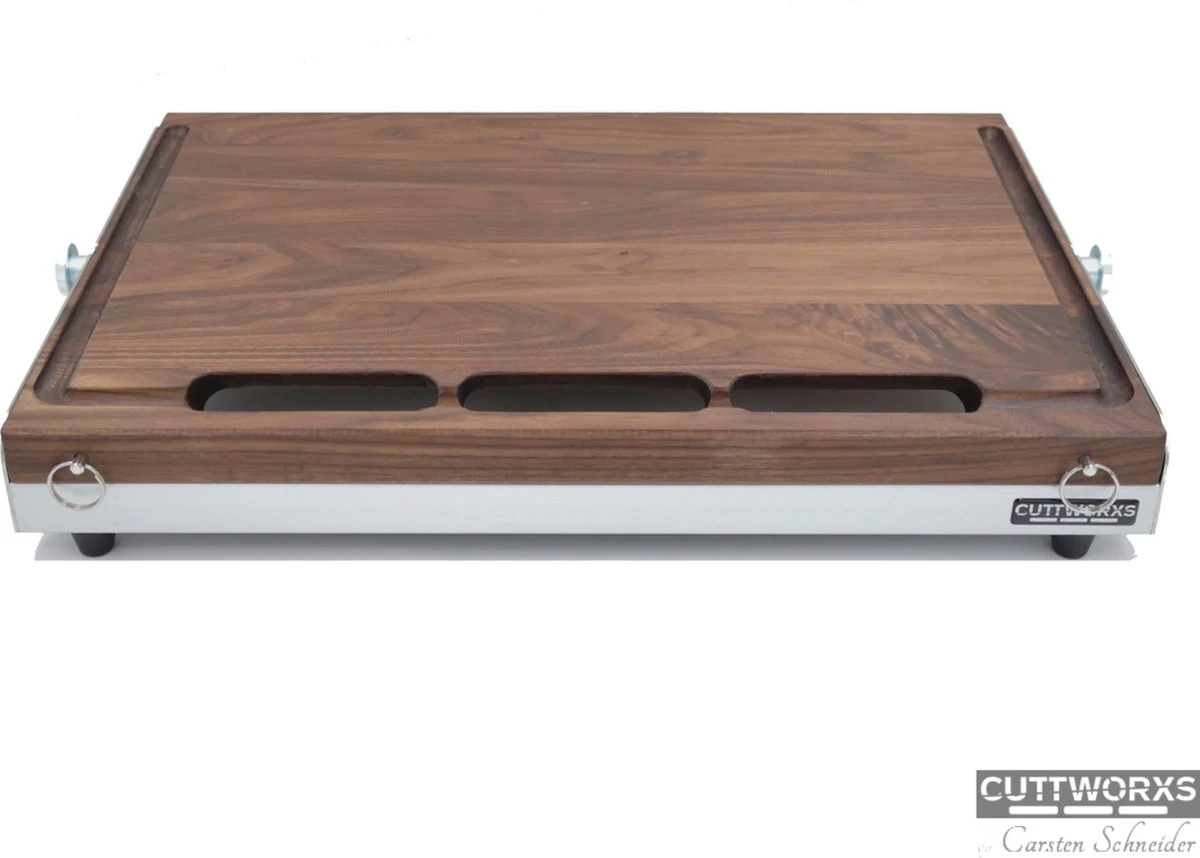 Cuttworxs Notenhouten Snijplank XL Met Sap Geul En Geïntegreerde Opvangbak 3 Cuttworxs Notenhouten Snijplank XL Met Sap Geul En Geïntegreerde Opvangbak